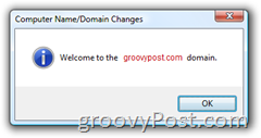 Windows Vista Treten Sie einem Active Directory AD-Domänen-Begrüßungsbildschirm bei