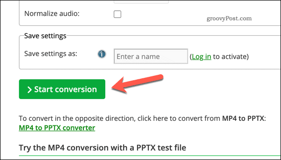 Konvertieren einer PPTX-Datei in ein Video mithilfe eines Onlinedienstes