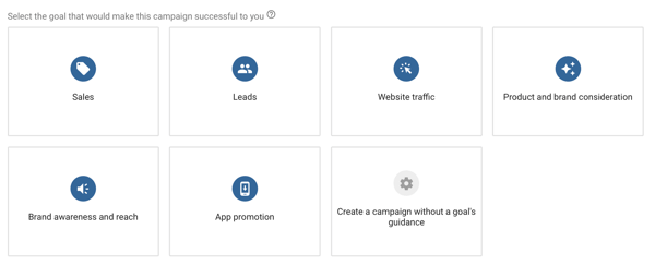 So richten Sie eine YouTube-Werbekampagne ein: Schritt 4: Wählen Sie ein YouTube-Anzeigenziel und Optionen für Kampagnenziele aus