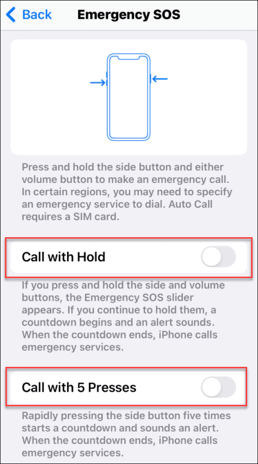 verhindert versehentliche 911-Anrufe auf dem iPhone
