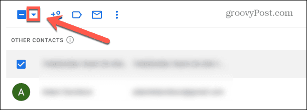 Google Mail-Kontrollkästchen-Pfeil