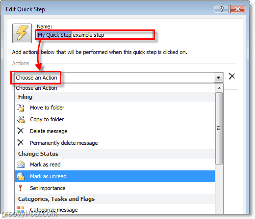 Führen Sie in Outlook 2010 eine benutzerdefinierte Schnellschrittaktion aus