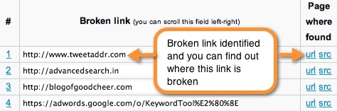 defekter Link Checker