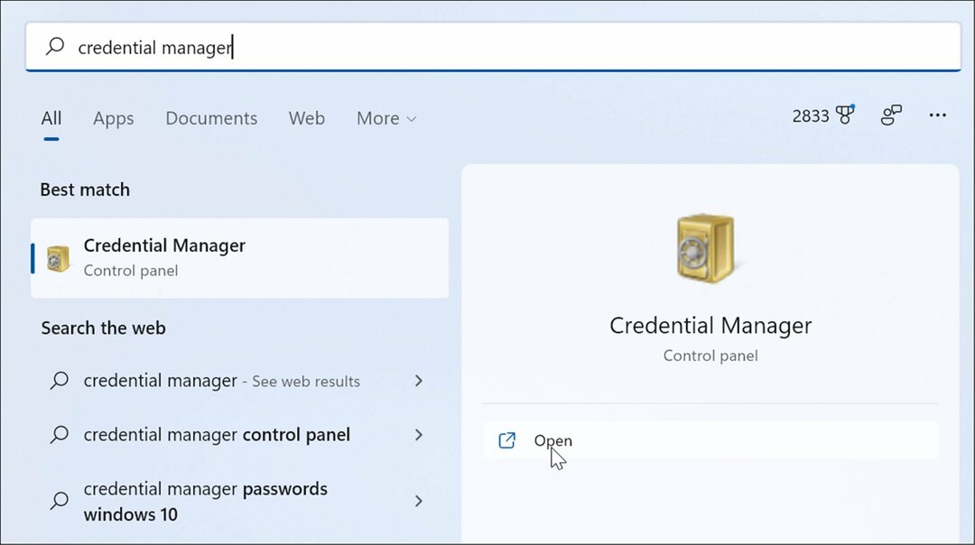 Starten Sie den Credential Manager unter Windows 11