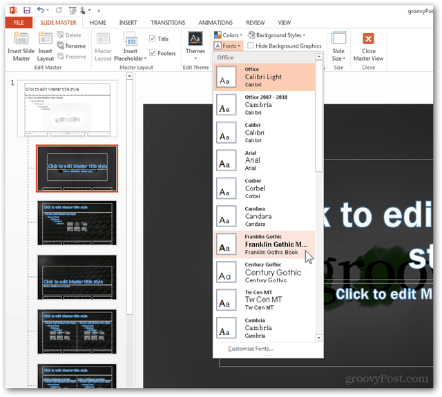 Office 2013-Vorlage erstellen Benutzerdefiniertes Design erstellen POTX Folien anpassen Folien-Lernprogramm So schieben Sie Master-Schriftarten Ändern Konfigurieren 