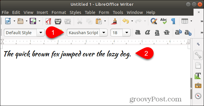 Verwenden einer neuen Schriftart in LibreOffice Writer