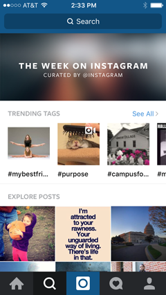 Instagram-Erkennungsbildschirm