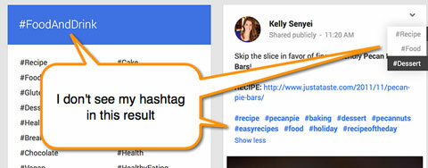 Google + Hashtag-Suche