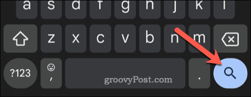 Suchschaltfläche für Gmail auf einer Android-Tastatur