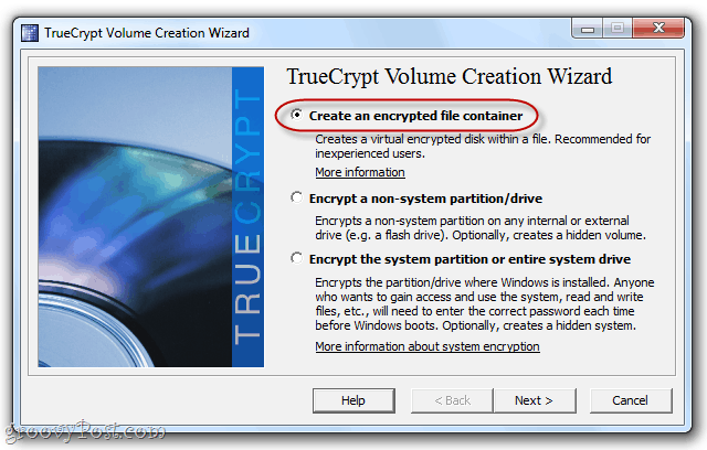 Erstellen Sie ein Volume in TrueCrypt