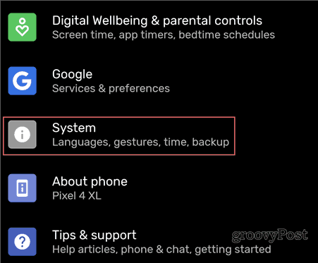 Android-Backup-Einstellungen