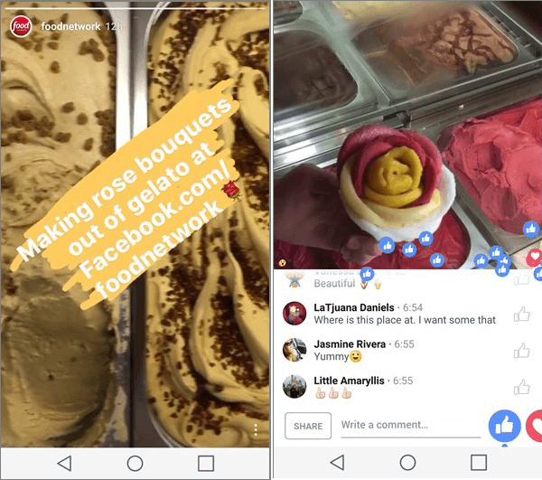 Instagram Geschichten Food Network