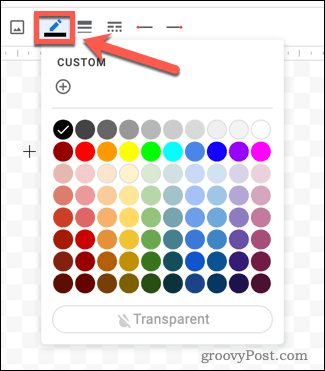 Auswählen einer Linienfarbe in Google Docs