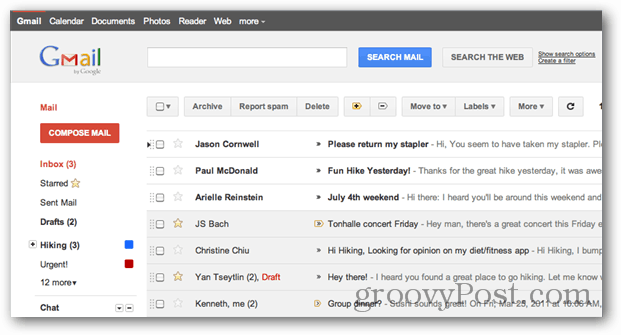 Neugestaltung der Google Mail-Benutzeroberfläche