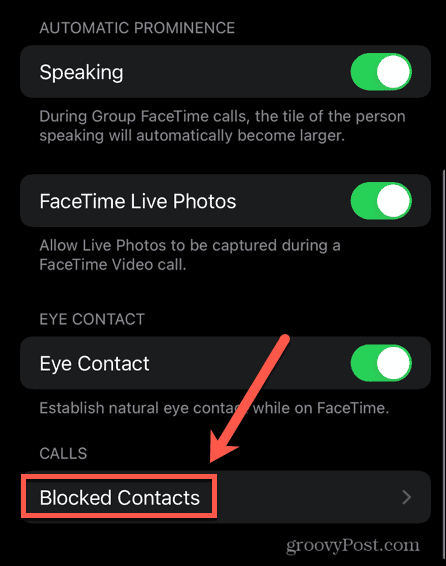 Iphone facetime blockierte kontakte