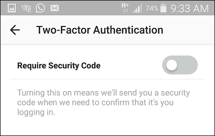 instagram Zwei-Faktor-Authentifizierung