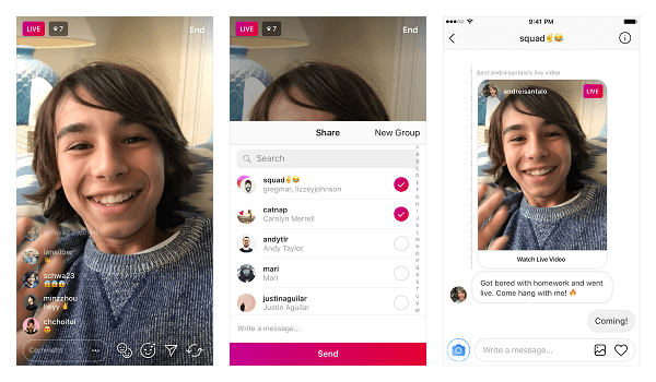 Instagram hat angekündigt, dass Benutzer jetzt privat Live-Videos über Direct Messaging senden können