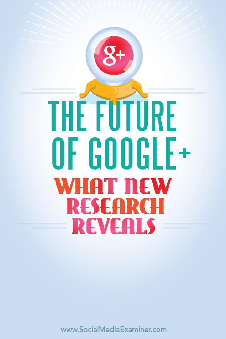 Forschung über die Zukunft von Google Plus