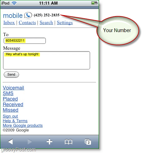 So senden Sie mit Google Voice kostenlose Texte aus Ihrem mobilen Browser