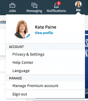Klicken Sie auf das Symbol "Ich", um Ihre Profil- und Datenschutzeinstellungen zu bearbeiten.