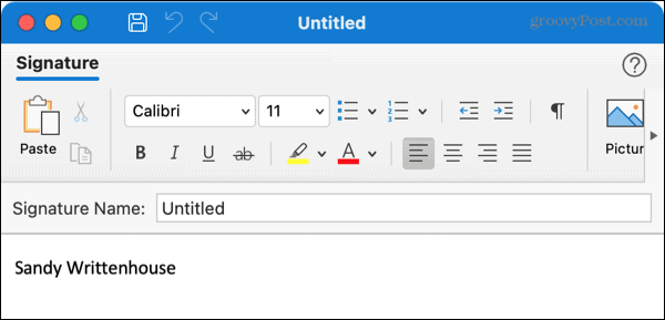 Erstellen Sie eine neue Signatur in Outlook auf dem Mac