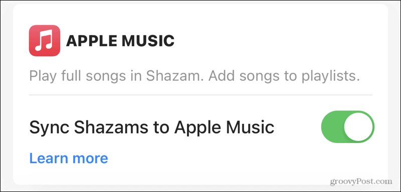 Synchronisieren Sie Apple Music mit Shazam