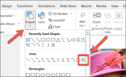 Zeichnen einer Form in PowerPoint