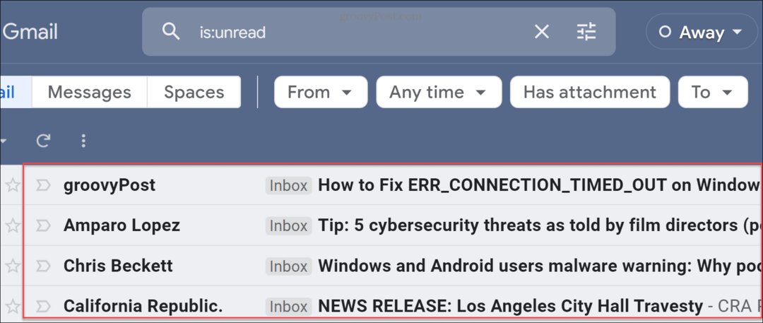 Suchen Sie ungelesene E-Mails in Gmail