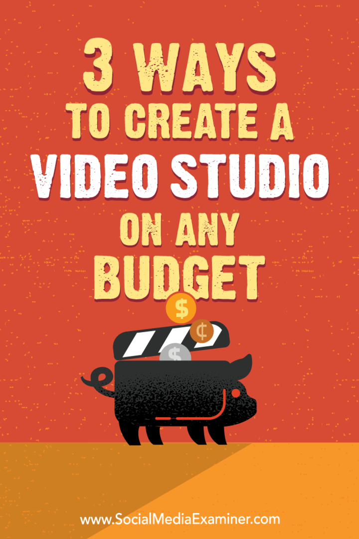 3 Möglichkeiten, ein Videostudio für jedes Budget zu erstellen von Peter Gartland auf Social Media Examiner.