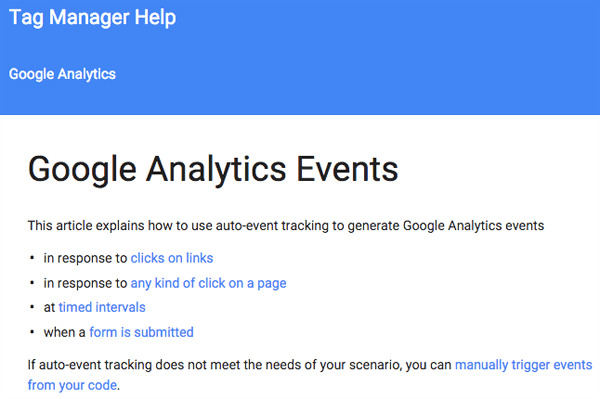 Google Tag Manager-Ereignisse