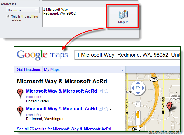 Map es mit Google Maps in Outlook