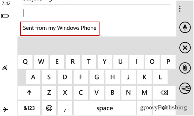 Windows Phone-E-Mail-Signatur