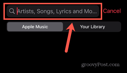 Apple Music-Suchfeld