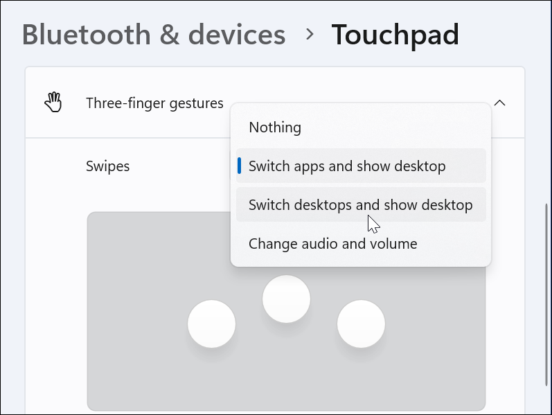 Passen Sie Touchpad-Gesten unter Windows 11 an