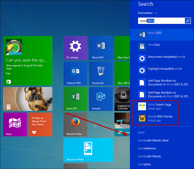 So deaktivieren Sie Web-Ergebnisse in der Windows 8-Suche