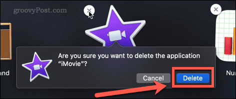 Bestätigen Sie das Löschen von Apps auf dem Mac