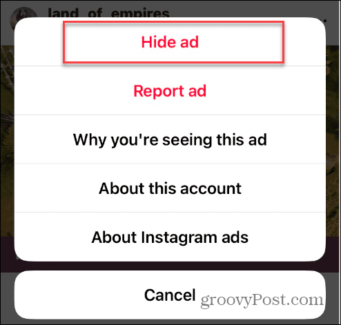 Schalten Sie gezielte Werbung auf Instagram aus