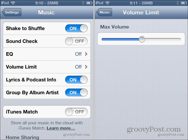 Musiklautstärkebegrenzung iOS
