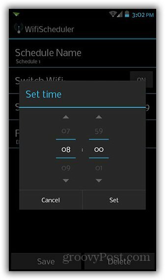 Zeitplan für das Ein- und Ausschalten von WLAN unter Android