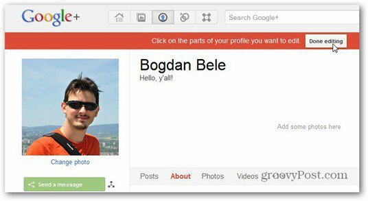 Google Plus fertig Bearbeitung Spitzname