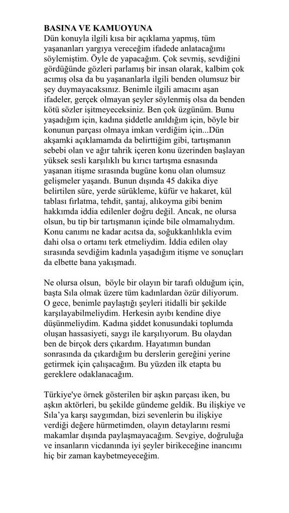 Ahmet Kural entschuldigte sich bei Sıla