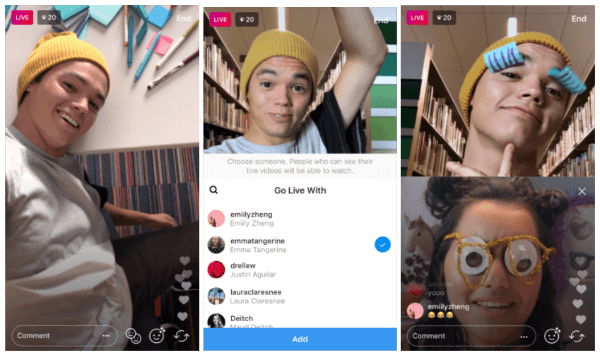 Mit Instagram können Rundfunkveranstalter jetzt Zuschauer einladen, sich ihren Live-Videostreams innerhalb der App anzuschließen.
