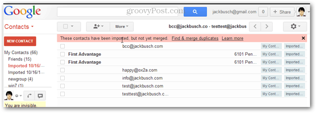So importieren Sie viele Kontakte gleichzeitig in Google Mail