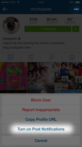 Instagram fügt Post-Benachrichtigungen hinzu