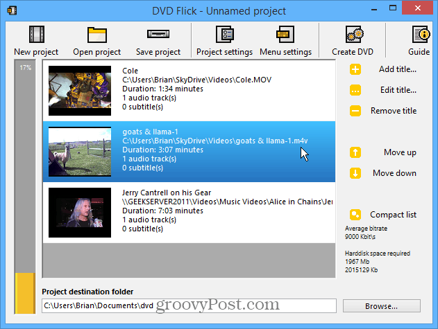 Dateitypen DVD Flick