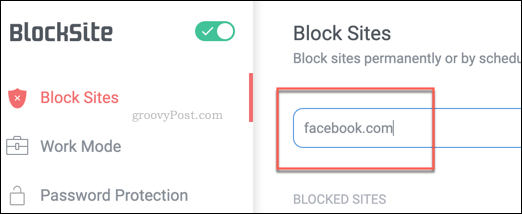 Hinzufügen einer blockierten Site zu einer BlockSite-Blockliste in Chrome