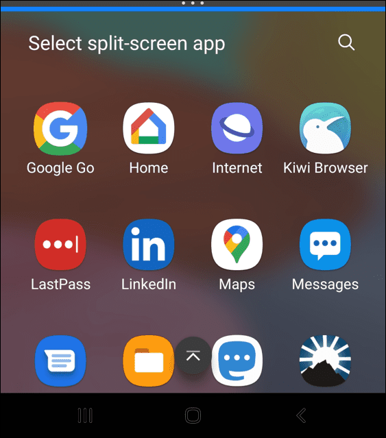 So teilen Sie den Bildschirm auf Android Wählen Sie die App