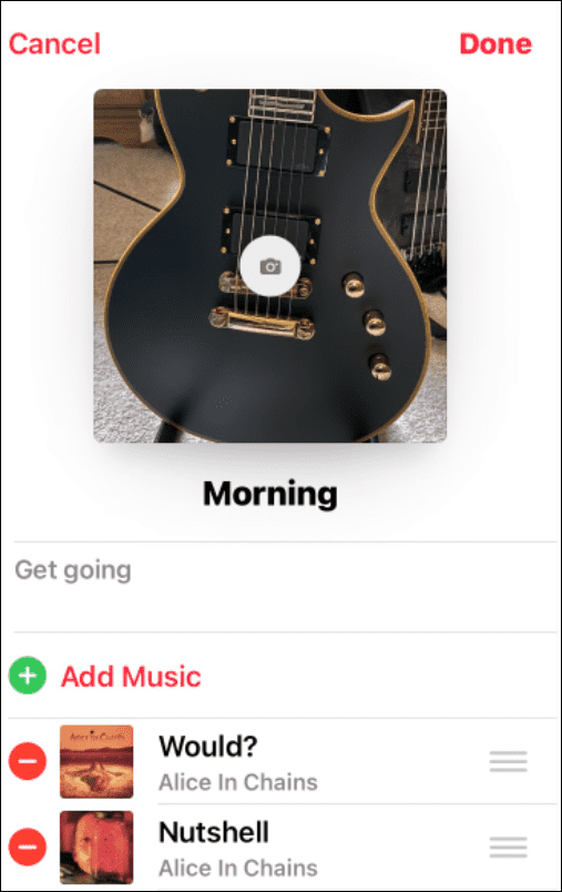 Ändern Sie ein Wiedergabelistenbild bei Apple Music