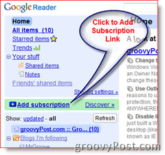 How-To Google Reader RSS-Feed-Abonnement hinzufügen