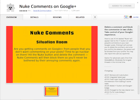 Nuke Kommentare auf Google +